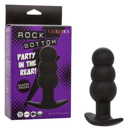 Anal Beads Rock Bottom Beaded Probe - Black