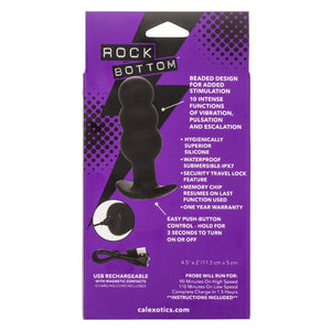 Anal Beads Rock Bottom Beaded Probe - Black