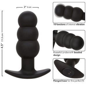 Anal Beads Rock Bottom Beaded Probe - Black