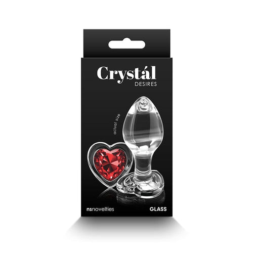 Anal - Plugs and Probes non vibrating Crystal Desires Red Heart Gem Plug Med