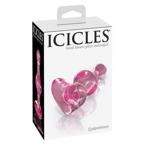 Anal - Plugs and Probes non vibrating Icicles #75 Glass Massage Heart Base Pnk