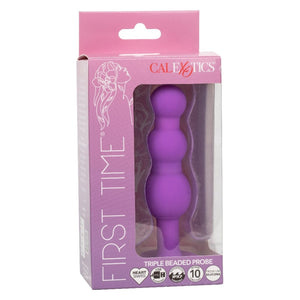 Anal Plugs First Time Triple Beaded Probe - Purple