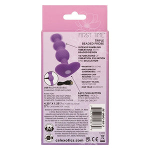 Anal Plugs First Time Triple Beaded Probe - Purple