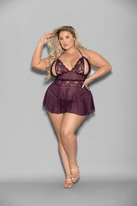 Babydolls Shorty Babydoll - Queen Size - Plum