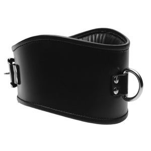 Bondage Gear Padded Leather Locking Posture Collar