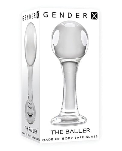 Butt Plugs Gender X The Baller  Glass Plug - Clear