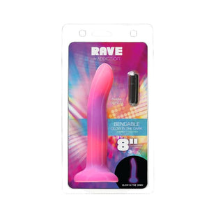 DILDOS & DONGS Addiction Rave Dong 8in Pink