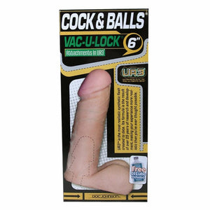 Dongs - Cyberskin or Realistic Feel Vac-U-Lock 6in UR3 Cock White