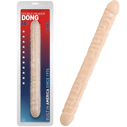 Dongs - Double Dongs Veined Double Header Dong 18in. (White)