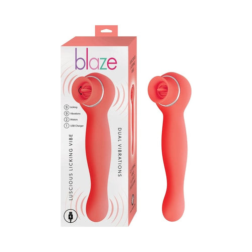 G SPOT VIBRATORS Blaze Lucious Licker Vibe Coral