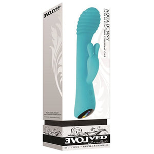 G SPOT VIBRATORS Evolved Aqua Bunny Recharge Vibe Teal