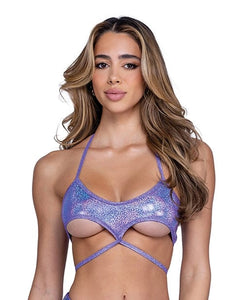 Tri Tops Shimmer Top w/Underboob Cutout - Lavender SM