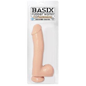 DILDOS & DONGS Basix 10in. Dong w/Suction Cup Flesh